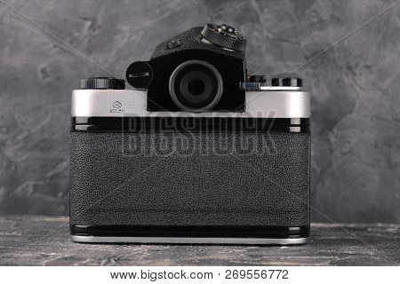 Moscow, Russia, April 13, 2017. The Old Soviet Medium Format Slr Camera Kiev-6c, Released1983.