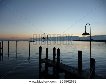 Sunrise On Captiva Island Florida, Over Pine Island Sound.