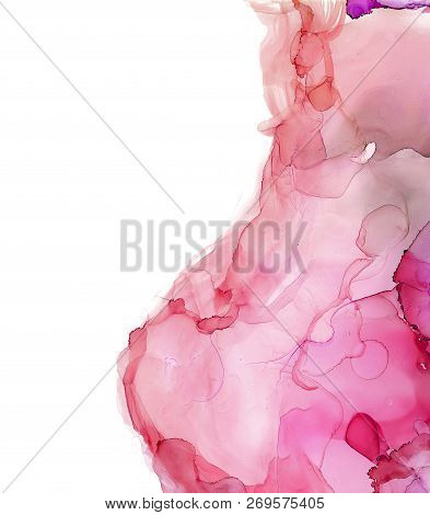 Alcohol Ink Sea Texture. Fluid Ink Abstract Background. Art For Design