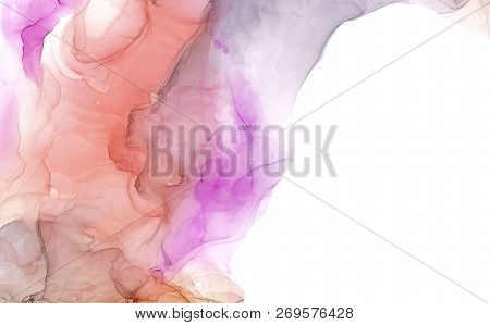 Alcohol Ink Sea Texture. Fluid Ink Abstract Background. Art For Design