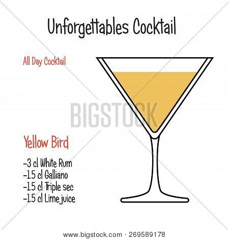 Kamikaze Alcoholic Cocktail Vector Illustration Recipe Isolated