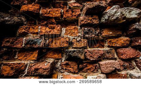 Brown And Red Brick Wall Textured Background