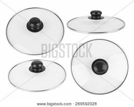 Glass Lid From A Pan Isolated On White Background