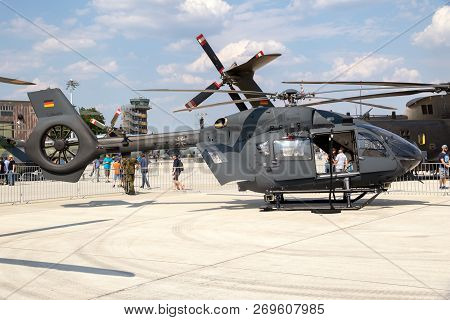 Wunstorf, Germany - June 9, 2018: German Air Force (luftwaffe) Airbus H145m Military Utility Helicop