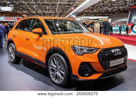 Paris - Oct 3, 2018: Audi Q3 Tfsi Quattro Car Presented At The Paris Motor Show.