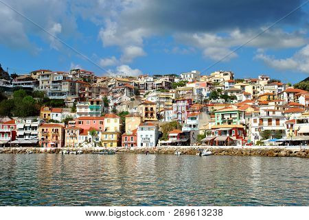 Paxos Harbour, Greece - October 01, 2017 : Paxos A Small Island South Of Corfu A Greek Island In The
