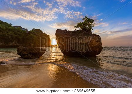 Padang Padang Beach in Bali Indonesia - nature vacation background