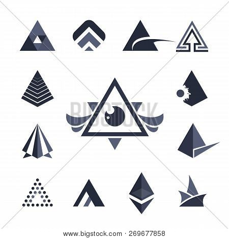 Collection Hexagons,triangles, Squares, Circles. Trendy Hipster Icon, Logo, Logotypes, Label, Monogr