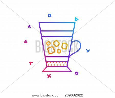 Frappe Coffee Icon. Cold Drink Sign. Beverage Symbol. Gradient Line Button. Frappe Icon Design. Colo