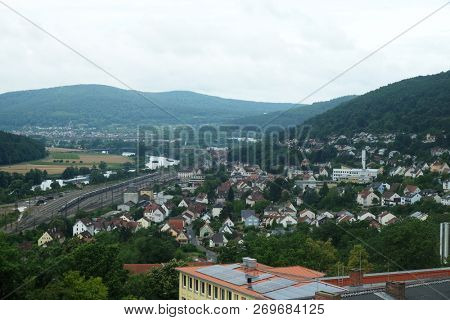 GEMUNDEN, GERMANY - JULY 11, 2018: Gemunden am Main is a town in the Main-Spessart district in the Regierungsbezirk of Lower Franconia in Bavaria, Germany