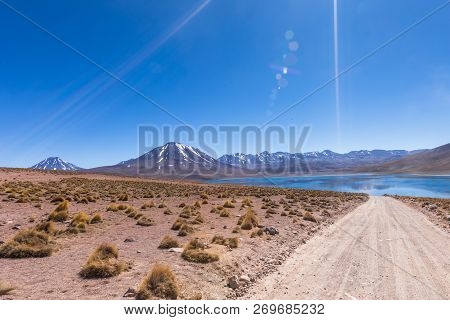 Lagunas Altiplanicas, Miscanti Y Miniques, Amazing View At Atacama Desert. Chile, South America.