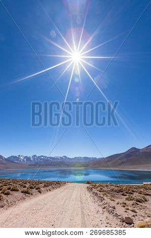 Lagunas Altiplanicas, Miscanti Y Miniques, Amazing View At Atacama Desert. Chile, South America.