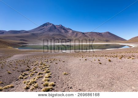 Lagunas Altiplanicas, Miscanti Y Miniques, Amazing View At Atacama Desert. Chile, South America.