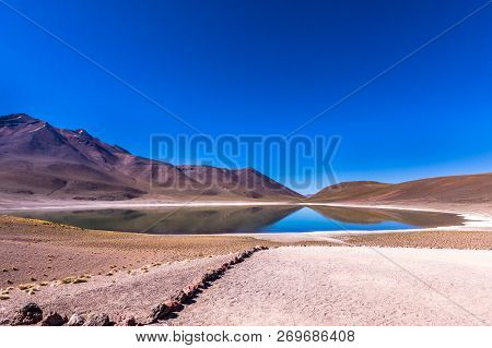 Lagunas Altiplanicas, Miscanti Y Miniques, Amazing View At Atacama Desert. Chile, South America.