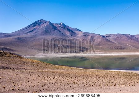 Lagunas Altiplanicas, Miscanti Y Miniques, Amazing View At Atacama Desert. Chile, South America.