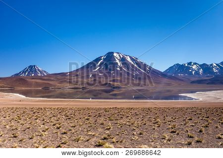 Lagunas Altiplanicas, Miscanti Y Miniques, Amazing View At Atacama Desert. Chile, South America.