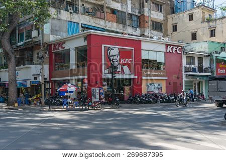 Ho Chi Minh City, Vietnam - August 24, 2017: Kfc Fast Food Chain Restaurant In Ho Chi Minh City, Vie