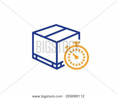 Shipping Tracking Line Icon. Delivery Timer Sign. Express Logistics Symbol. Colorful Outline Concept