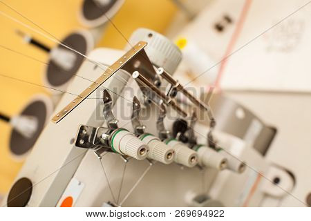 Thread Tangled Around Sewing Machine Take-up Arm. Part Of Sewing Machine, Top View