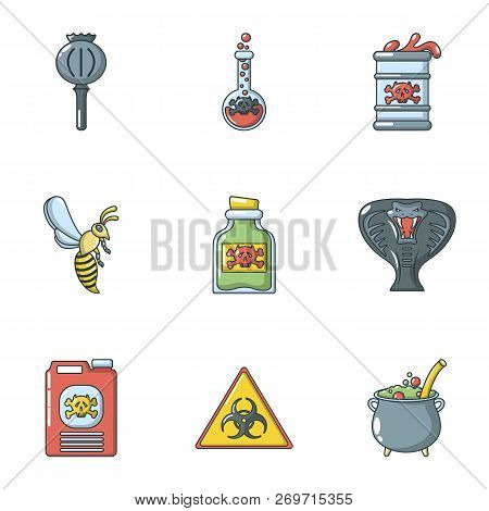 Bane Icons Set. Cartoon Set Of 9 Bane Vector Icons For Web Isolated On White Background