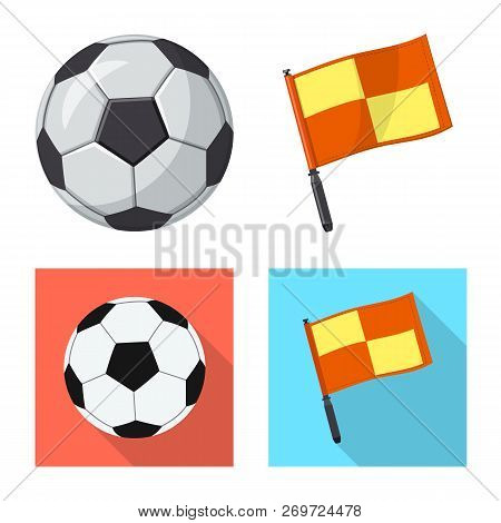 Vector Design Of Soccer And Gear Icon. Collection Of Soccer And Tournament Vector Icon For Stock.