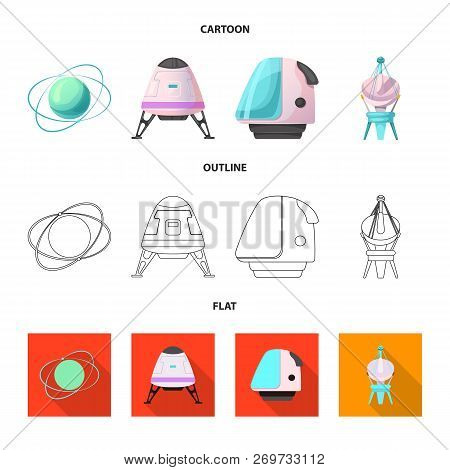 Vector Design Of Mars And Space Icon. Set Of Mars And Planet Vector Icon For Stock.