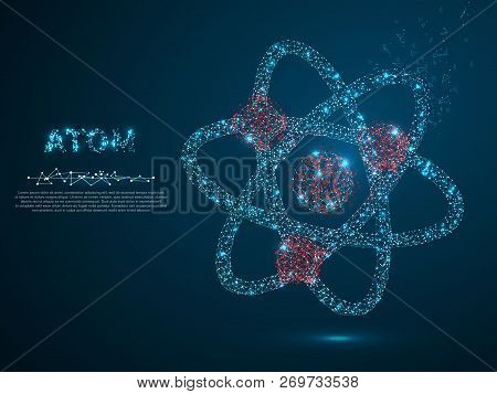 Radiation. Low Poly Wireframe Illustration Style. Vector Polygonal Image In The Form Of A Starry Sky