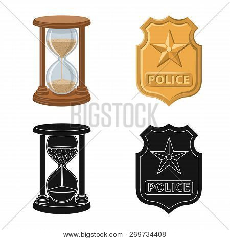 Isolated Object Of Law And Lawyer Icon. Collection Of Law And Justice Stock Symbol For Web.