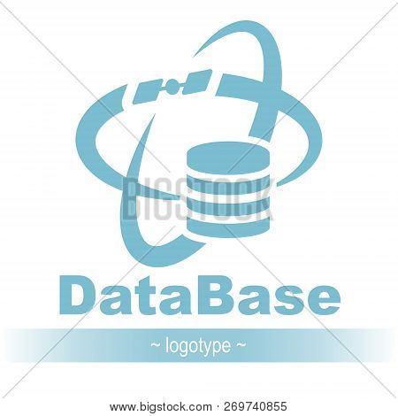 Database Icon. Simple Flat Logo Of Database 02 Vector