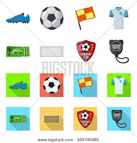 Vector Illustration Of Soccer And Gear Sign. Set Of Soccer And Tournament Stock Vector Illustration.
