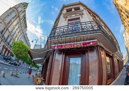 Bucharest, Romania - July 17, 2018: Historic Capsa Hotel, Established In 1852 And Located On Calea V