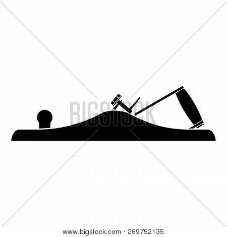 Jack Plane Smoothing Plane Carpenter Tool Symbol Hand Tool For Carpentry Icon Black Color Vector Ill
