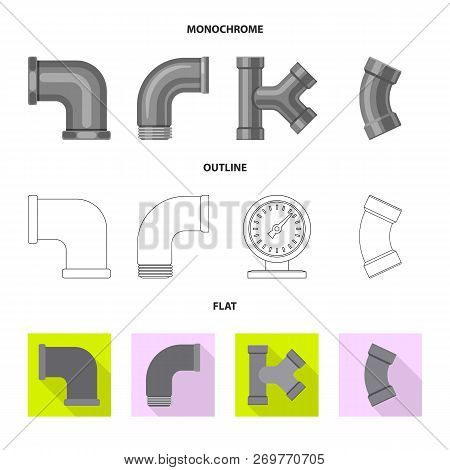 Vector Illustration Of Pipe And Tube Icon. Set Of Pipe And Pipeline Vector Icon For Stock.