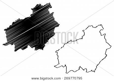 Central Kalimantan (subdivisions Of Indonesia, Provinces Of Indonesia) Map Vector Illustration, Scri