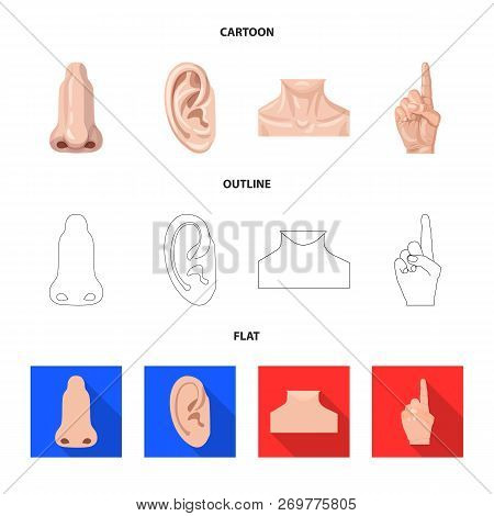 Vector Illustration Of Human And Part Sign. Collection Of Human And Woman Stock Vector Illustration.