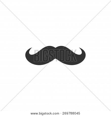 Whiskers. Black Icon Flat On White Background