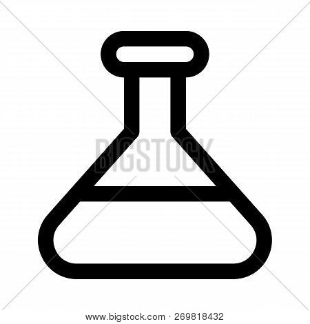 Erlenmeyer Conical Flask With Wide Base Transparent Glass