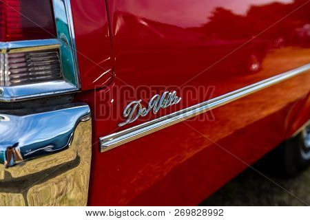 Paaren Im Glien, Germany - May 19, 2018: Fragment Of The Full-size Luxury Car Cadillac De Ville Conv
