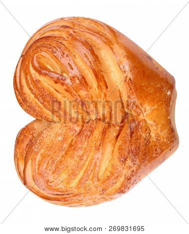 Twist Bun With Heart Shape At Dry Sunny Summer Day