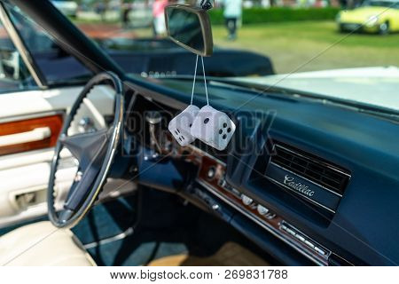 Paaren Im Glien, Germany - May 19, 2018: Decoration In The Cabin Of A Full-size Luxury Car Cadillac 