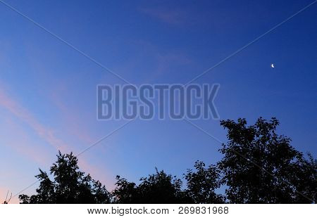Image Of Sickle Moon On Sky At Night