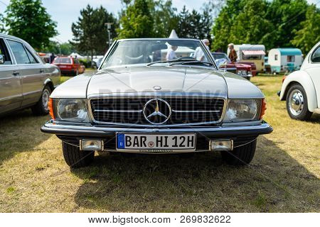 Paaren Im Glien, Germany - May 19, 2018: Sports Car Mercedes-benz R107. Exhibition 