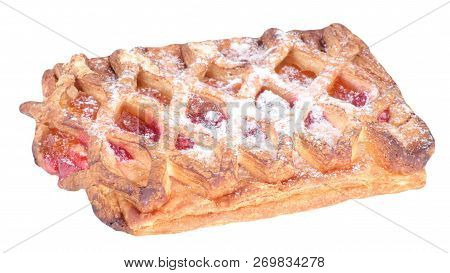 Twist Bun With Jam On White Background