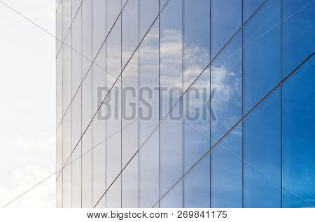 Service Of Cleaning Glass Windows In Modern Comercial Building