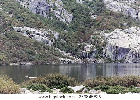 View On The Lac De Melo In The Restonica Valley In Corsica
