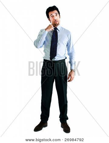 Forretningsmand sveden isoleret på hvid