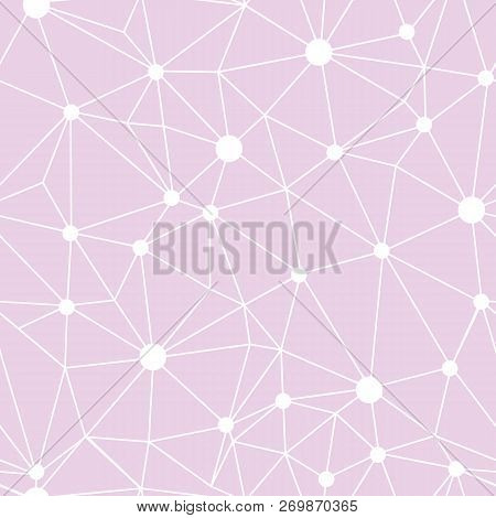 Pastel Pink Network Web Texture Seamless Pattern. Great For Abstract Modern Wallpaper, Backgrounds, 