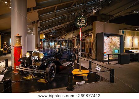 Tokyo, Japan - April 25 2018: Edo Tokyo Museum Permanent Exhibition Vividly Illustrates The Past Of