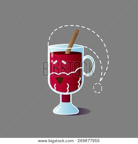 Vector Illustration With Funny Cartoon Character Of Laughing Irish Glass Dressed Like Santa Claus