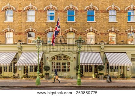London. November 2018. A View Of The Charlotte Street Hotel In London